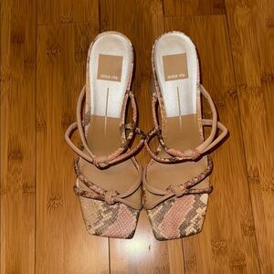 Dolce Vita Women's Tan Snake Print Sandals